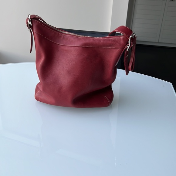 Coach Red Leather Shoulder Bag - Picture 6 of 9